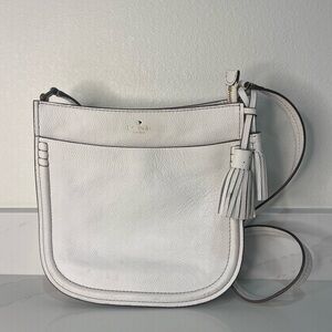 Kate Spade New York Hemsley Crossbody Bag White Leather 10.5" Width, Drop 20"